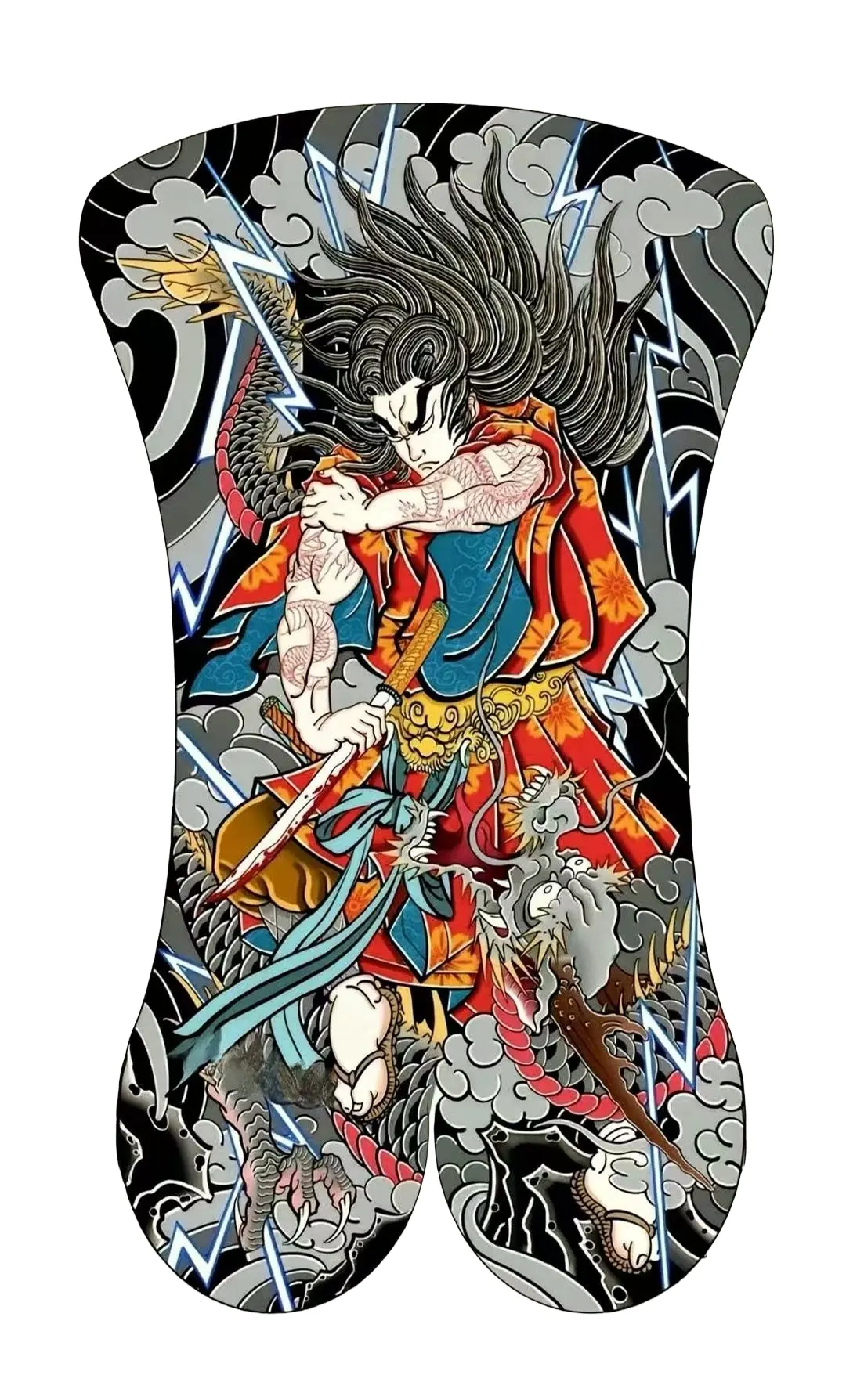 Stormbound Samurai Dragon Japanese Backpiece - Japanese Back tattoo design idea for men