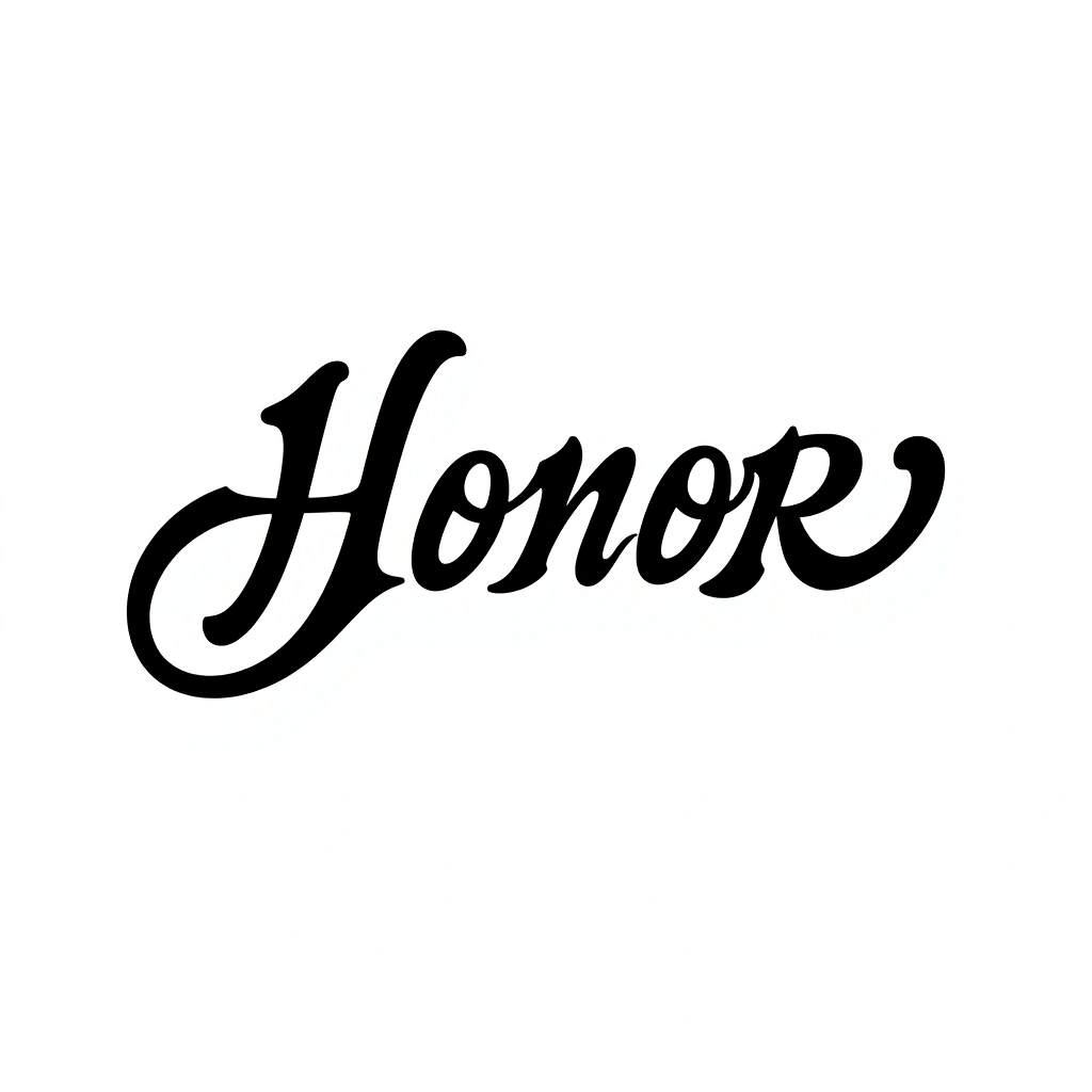Honor - Calligraphy Font tattoo design idea for men