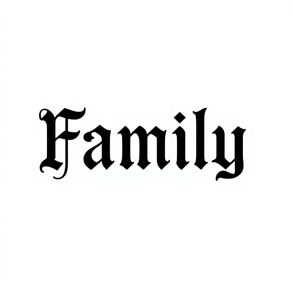 Family - Traditional Font Forearm tattoo design idea for men