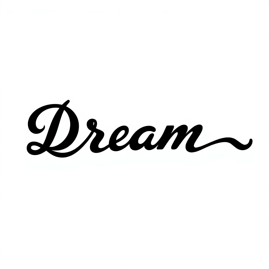 Dream - Script Font tattoo design idea for men