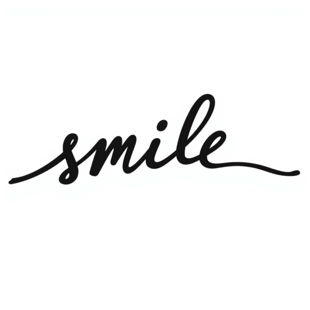 Smile - Handwritten Font tattoo design idea for men