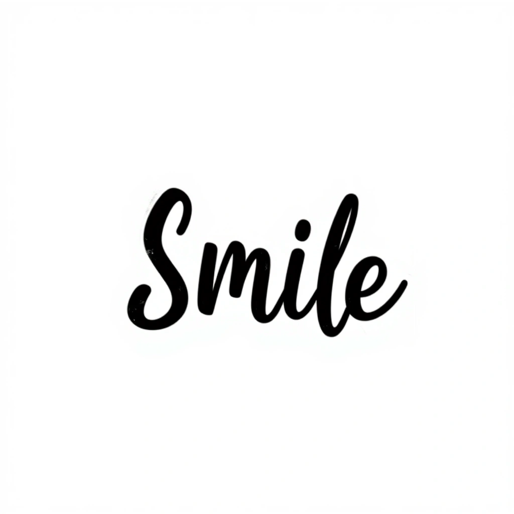 Smile - Handwritten Font tattoo design idea for men