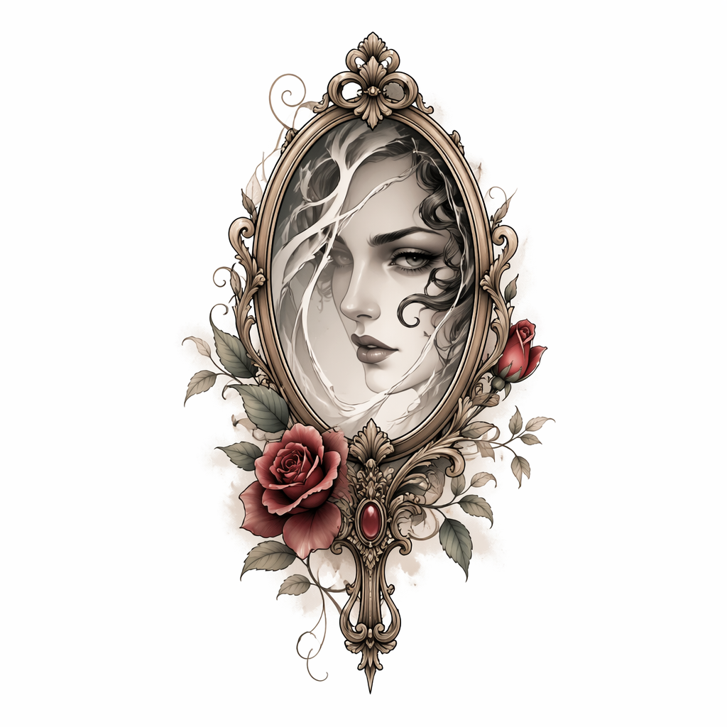 Mirror With Face - Neo Traditional Forearm tattoo design