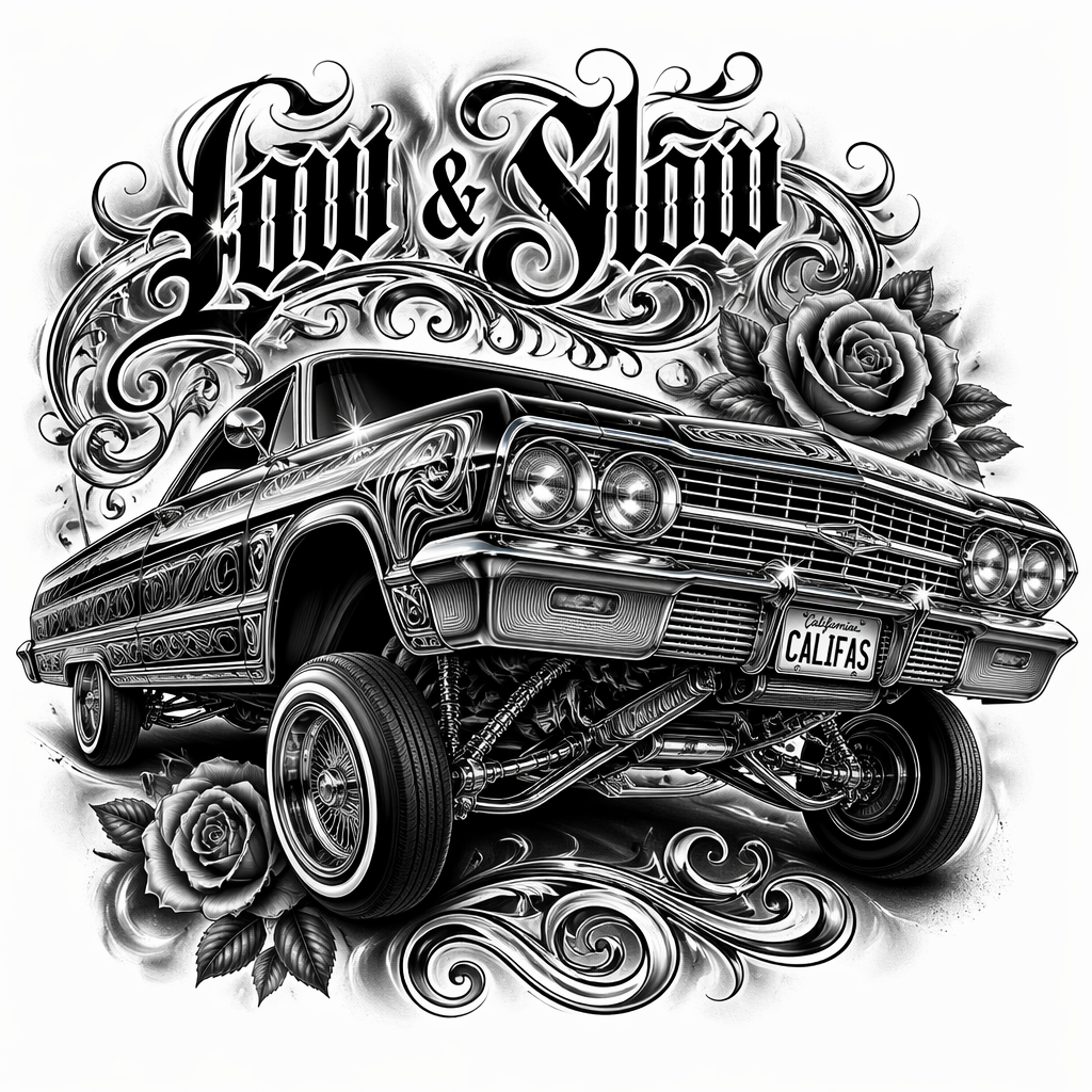 Lowrider Car - Chicano Back tattoo design idea for men
