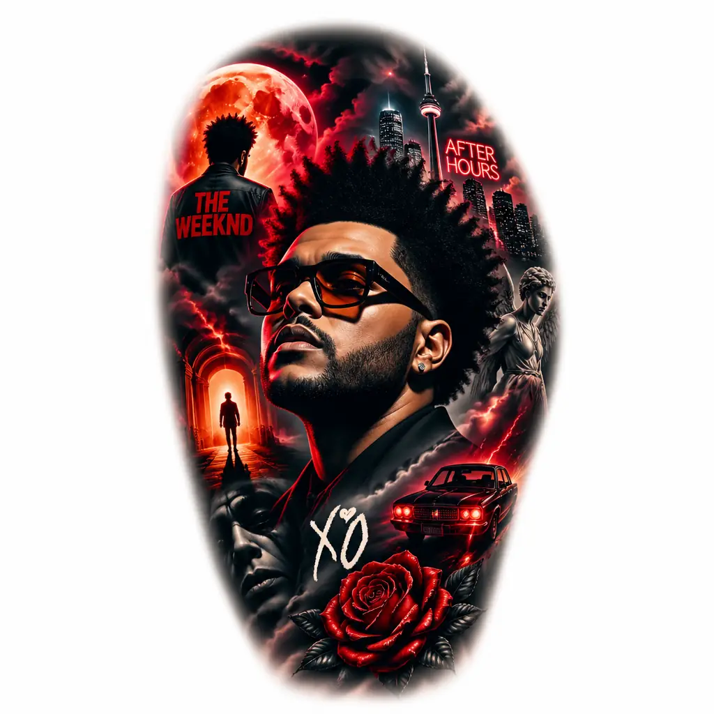 The Weekend - Realism Shoulder tattoo design