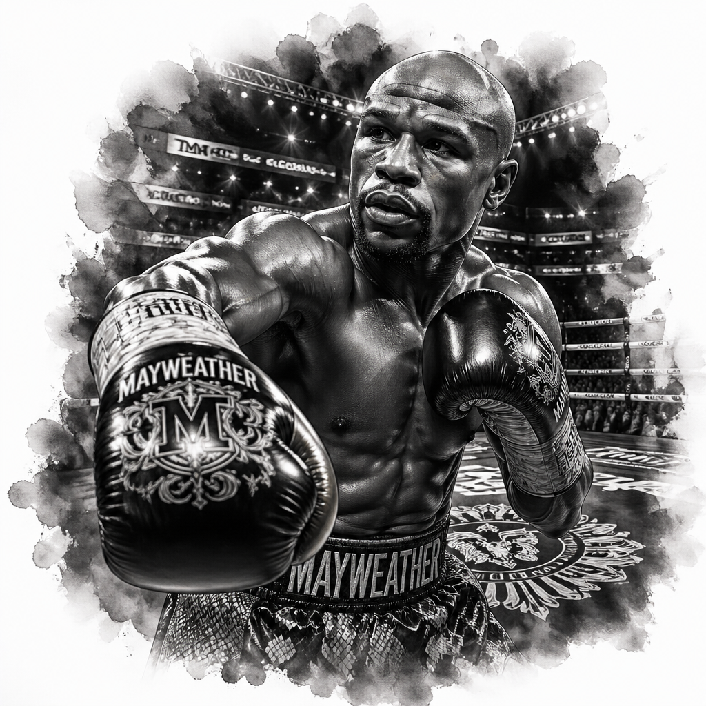 Floyd Mayweather Boxing Background - Realism tattoo design