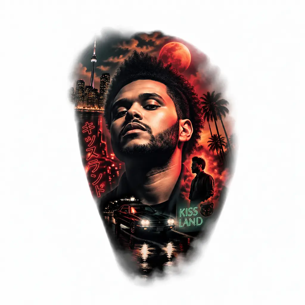The Weeknd - Realism Shoulder tattoo design