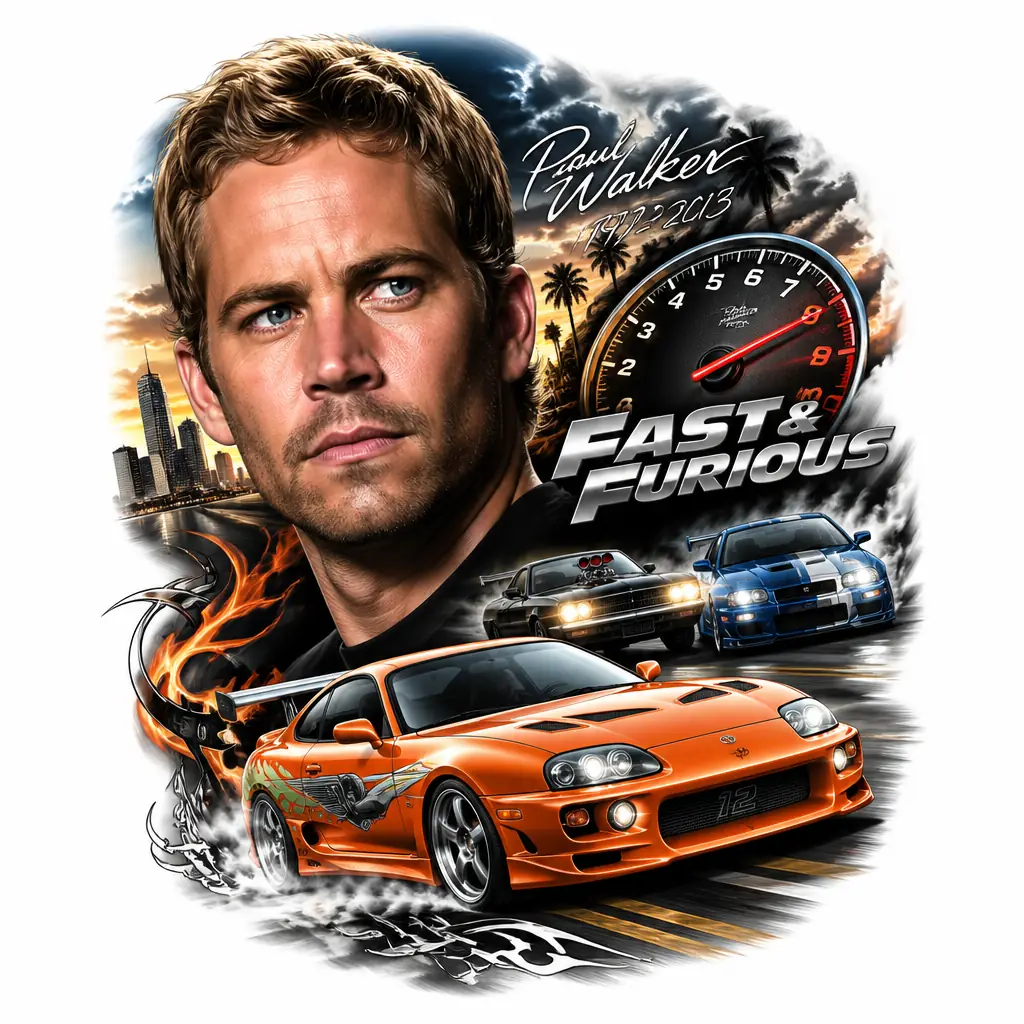 Fast And Furious Paul - Realism tattoo design