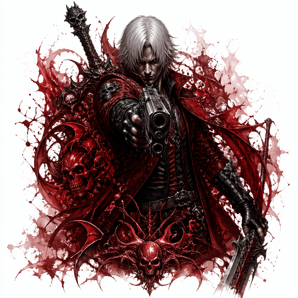 Devil May Cry Dante - Horror Back tattoo design idea for men