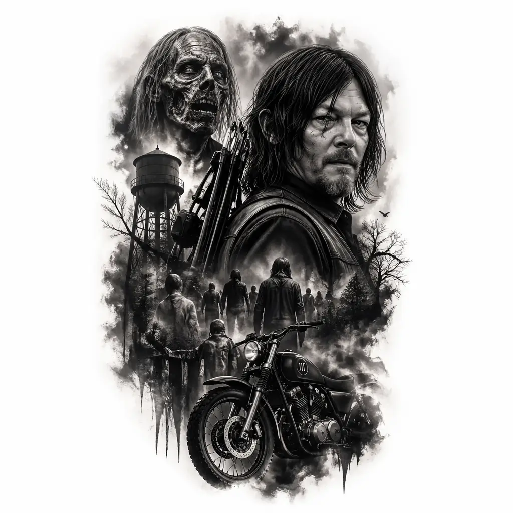 Walking Dead - Realism tattoo design