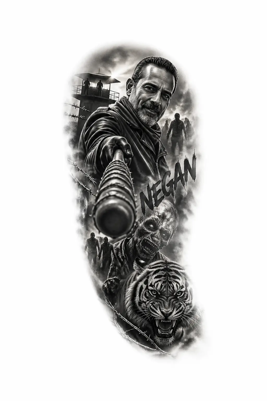 Walking Dead Negen - Realism Shoulder tattoo design