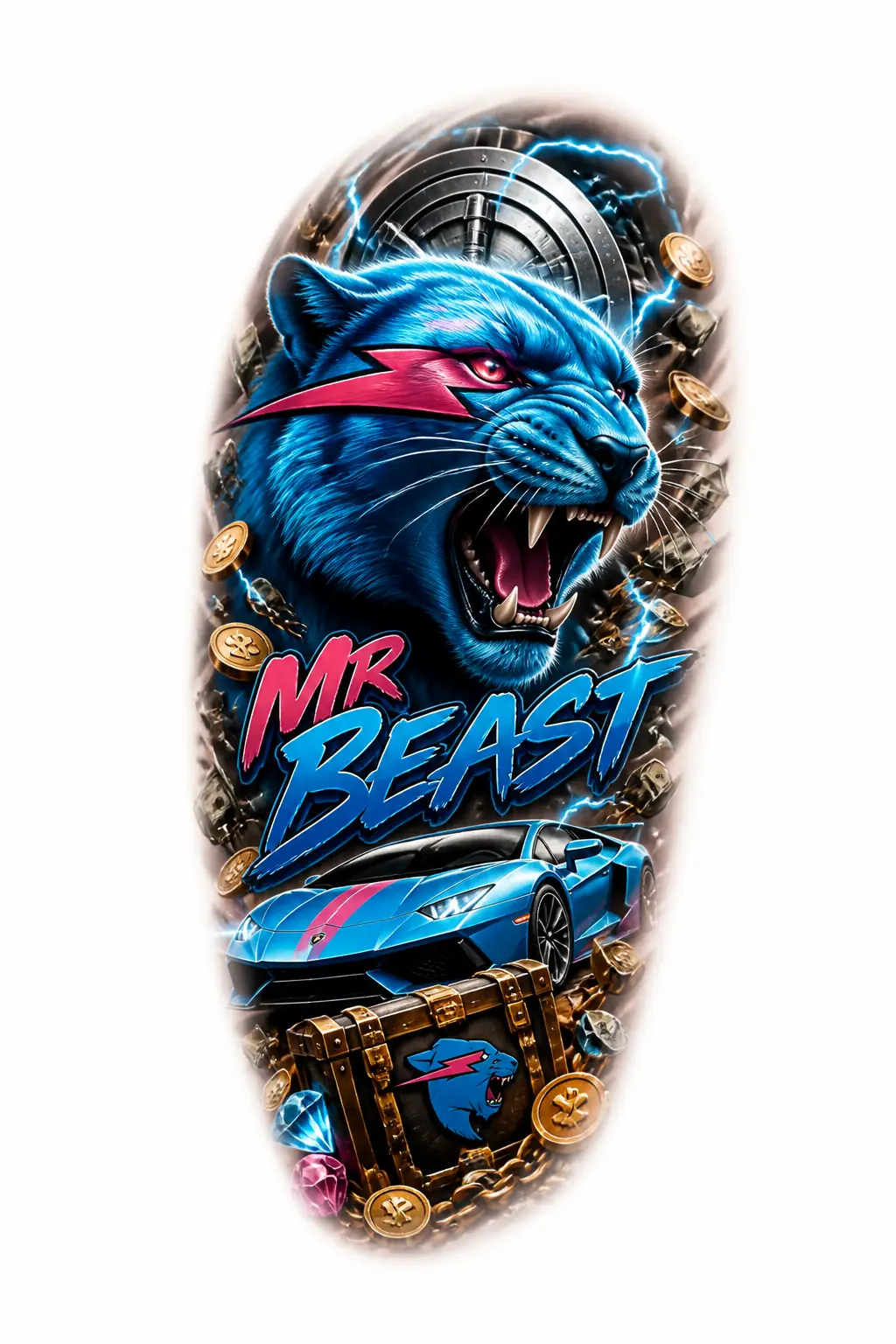 Mrbeast Logo - Realism Shoulder tattoo design