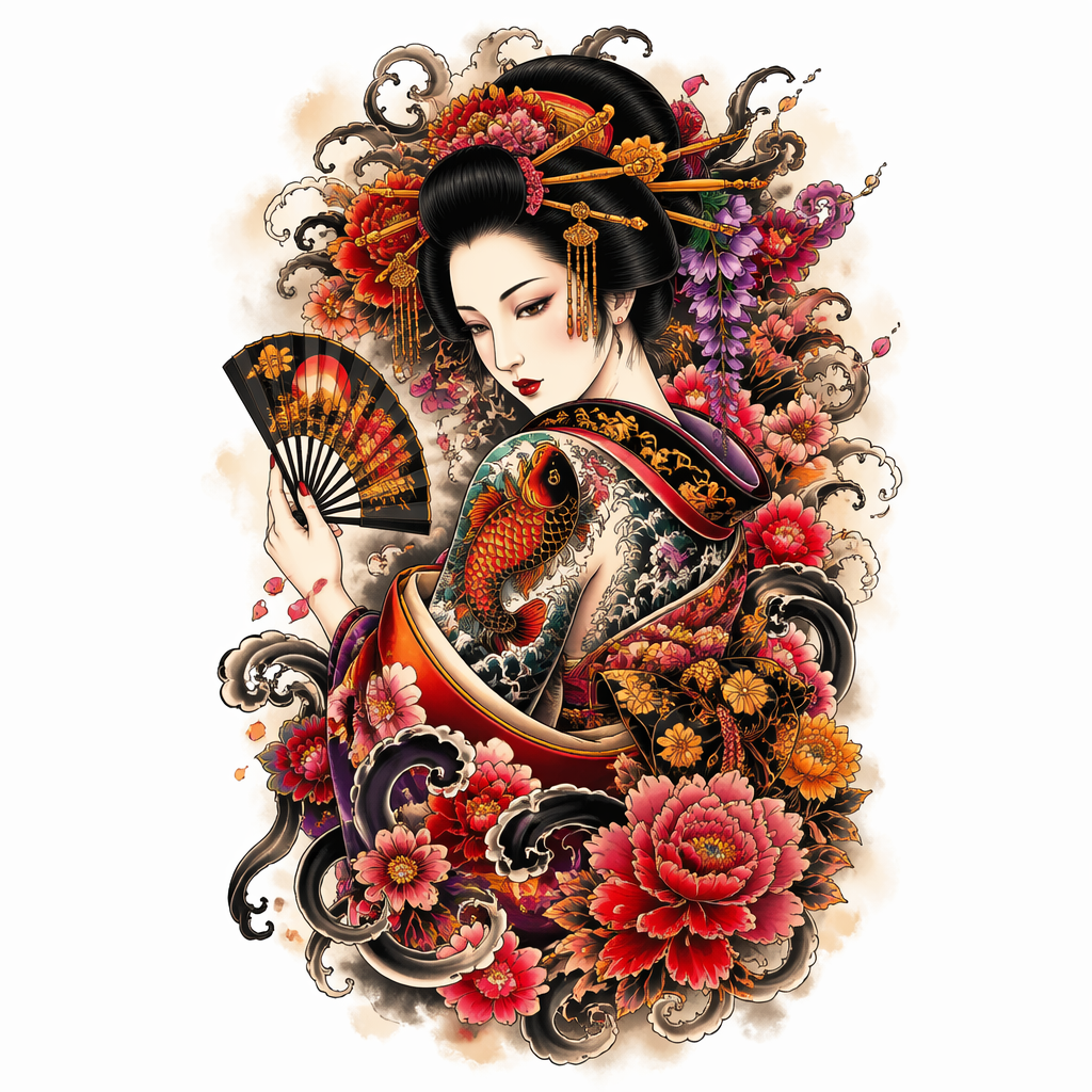Geisha Woman - Japanese Full Sleeve tattoo design