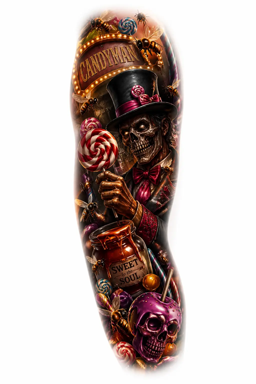 Candyman - Realism Full Sleeve tattoo design