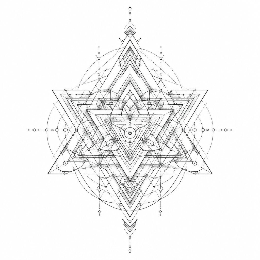 Interlocking Triangles Pattern - Geometric Forearm tattoo design idea for men
