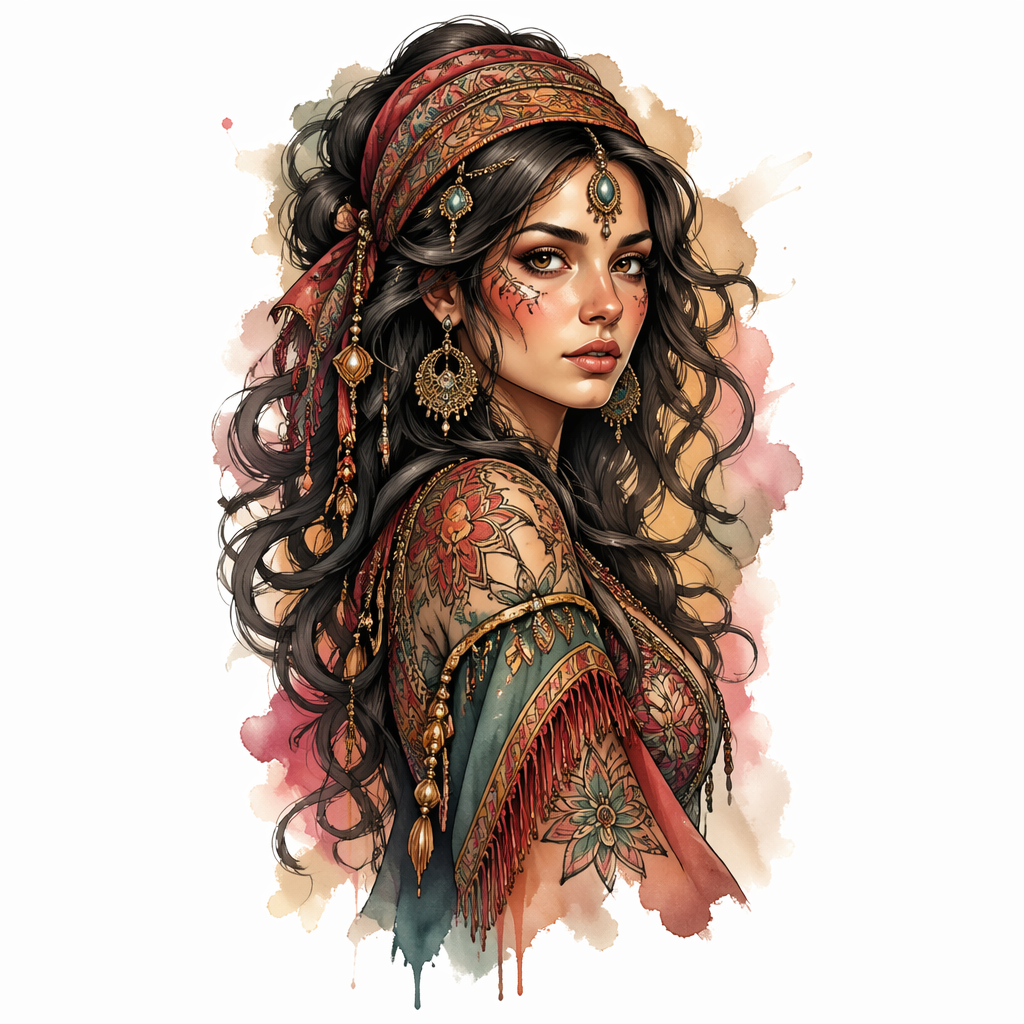 Gypsy Woman - Neo Traditional Forearm tattoo design