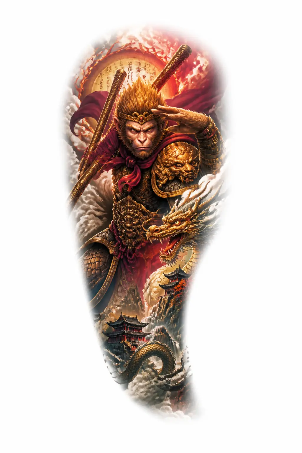 Wu Kong - Realism Shoulder tattoo design