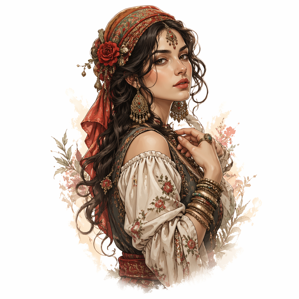 Gypsy Woman - Neo Traditional Forearm tattoo design
