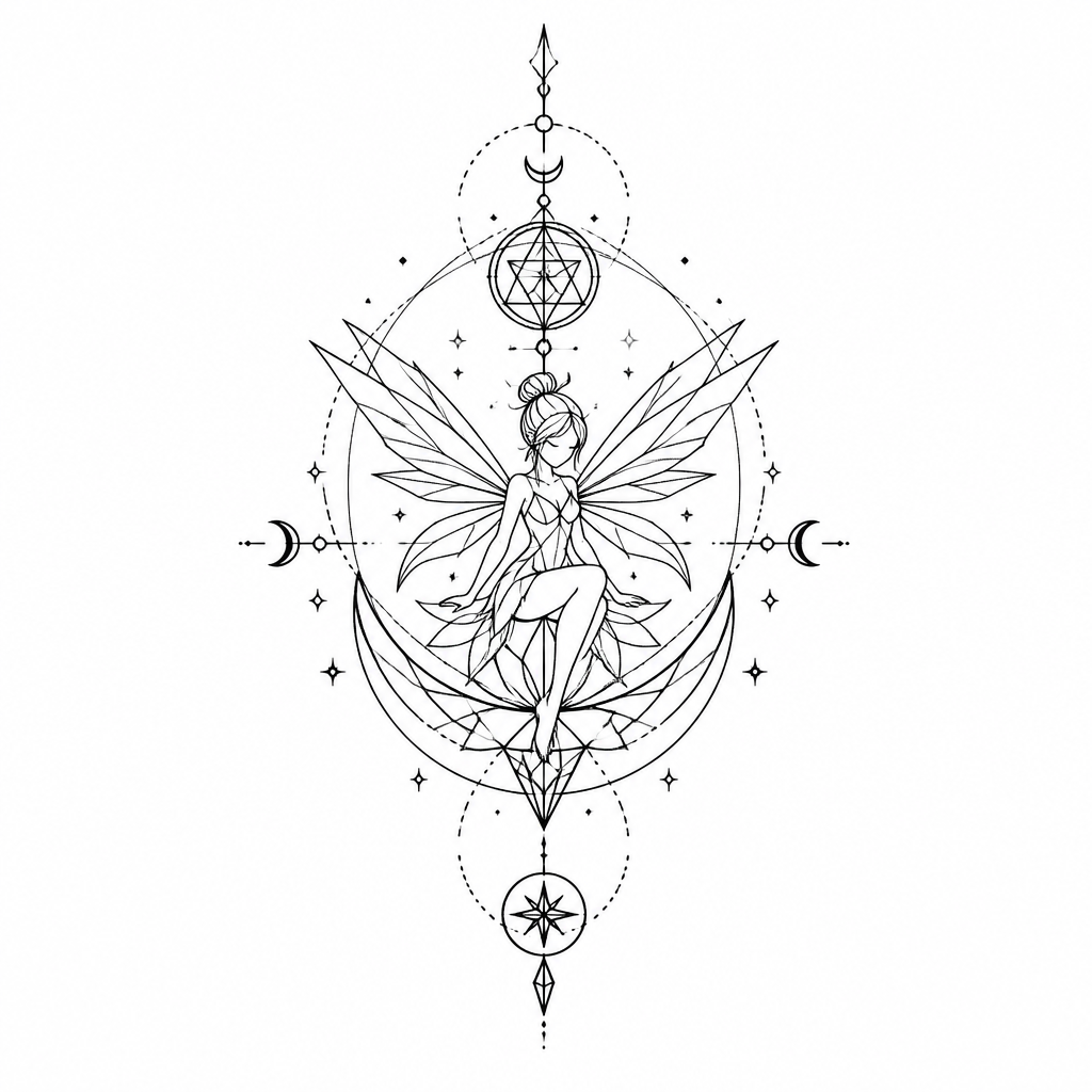 Fairy - Geometric tattoo design