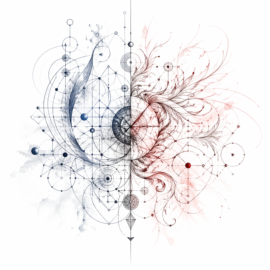Split Symmetry Design - Abstract tattoo design
