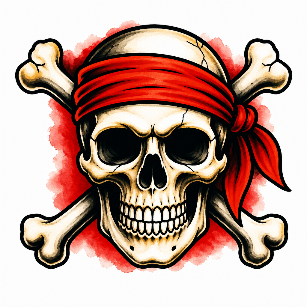 Skull And Crossbones - Traditional Forearm tattoo design idea for women