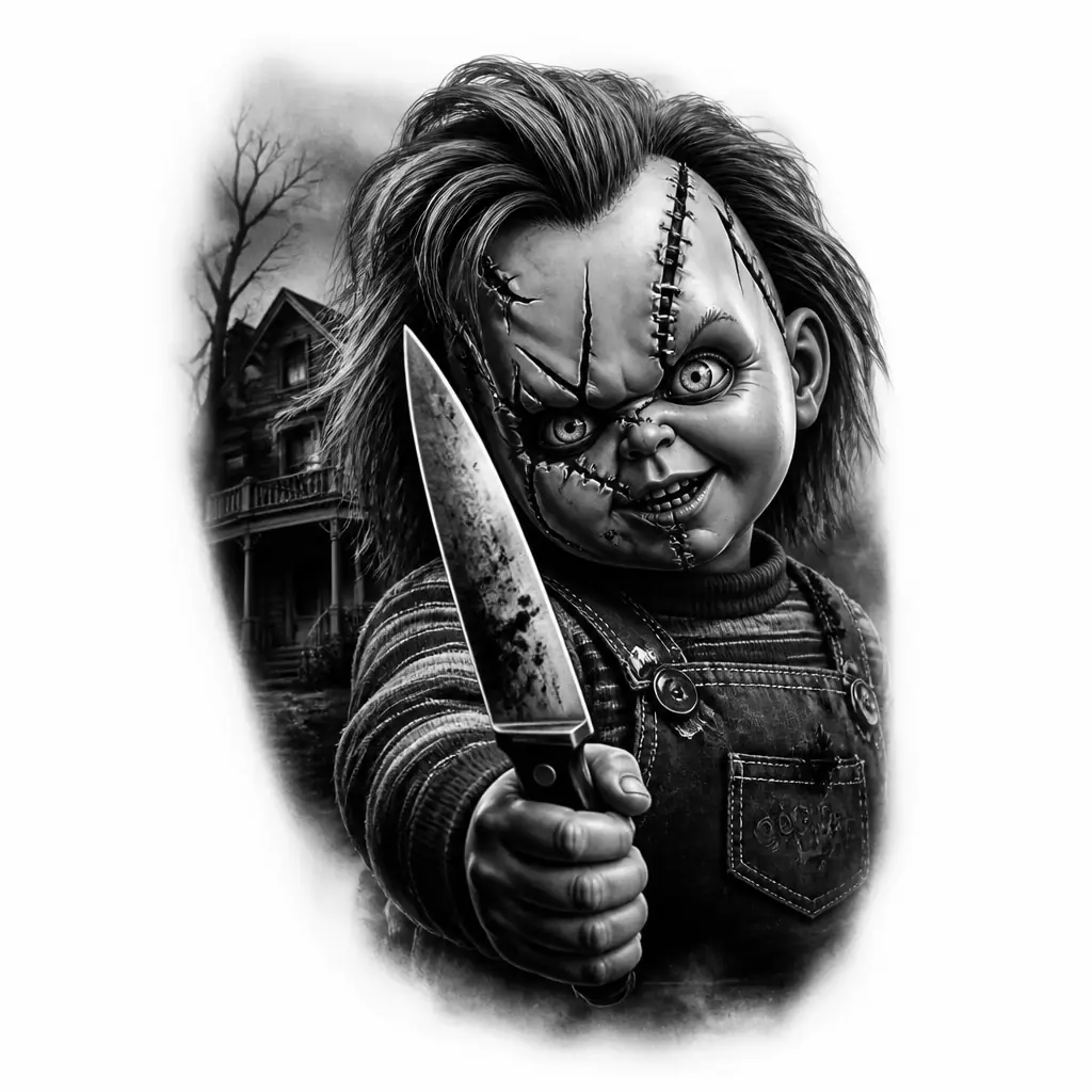Chucky Doll - Realism tattoo design