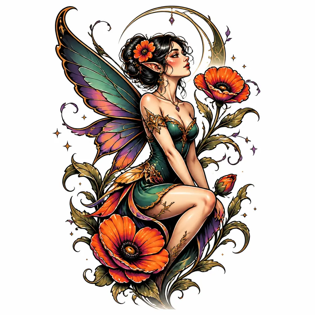 Fairy - Neo Traditional tattoo design