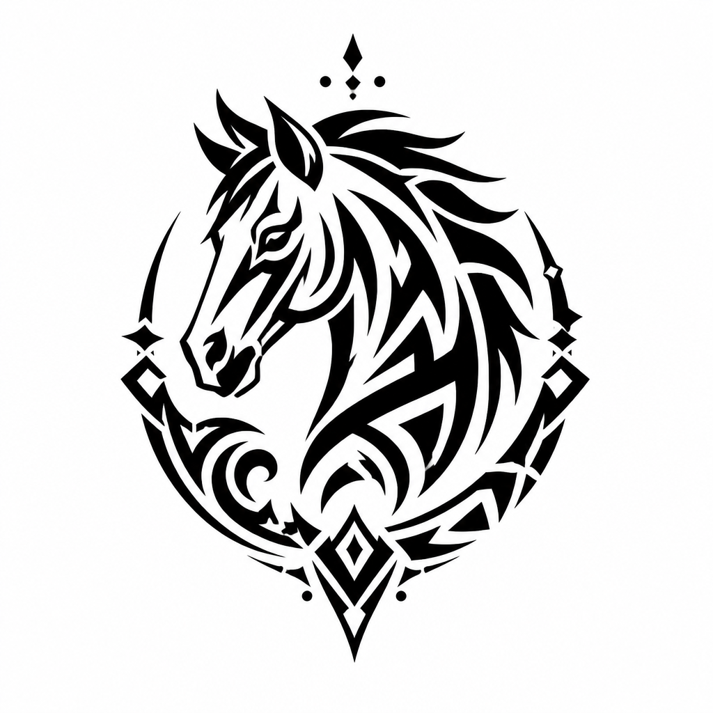 Horse - Tribal tattoo design