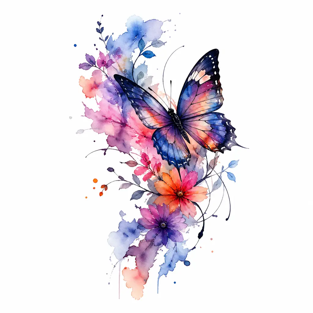 Butterfly - Watercolor tattoo design
