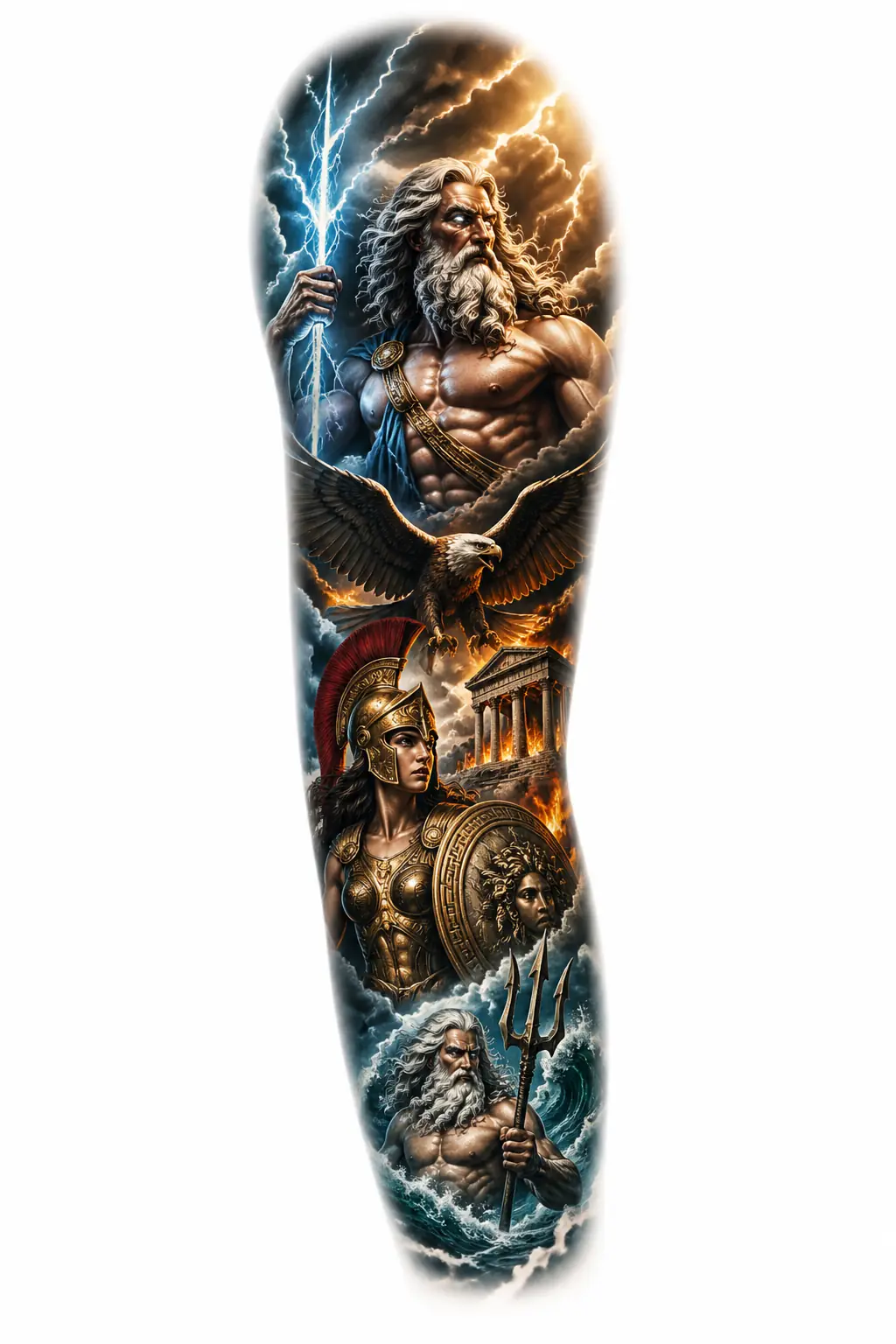 Greek Mythology - Realism Full Sleeve tattoo design