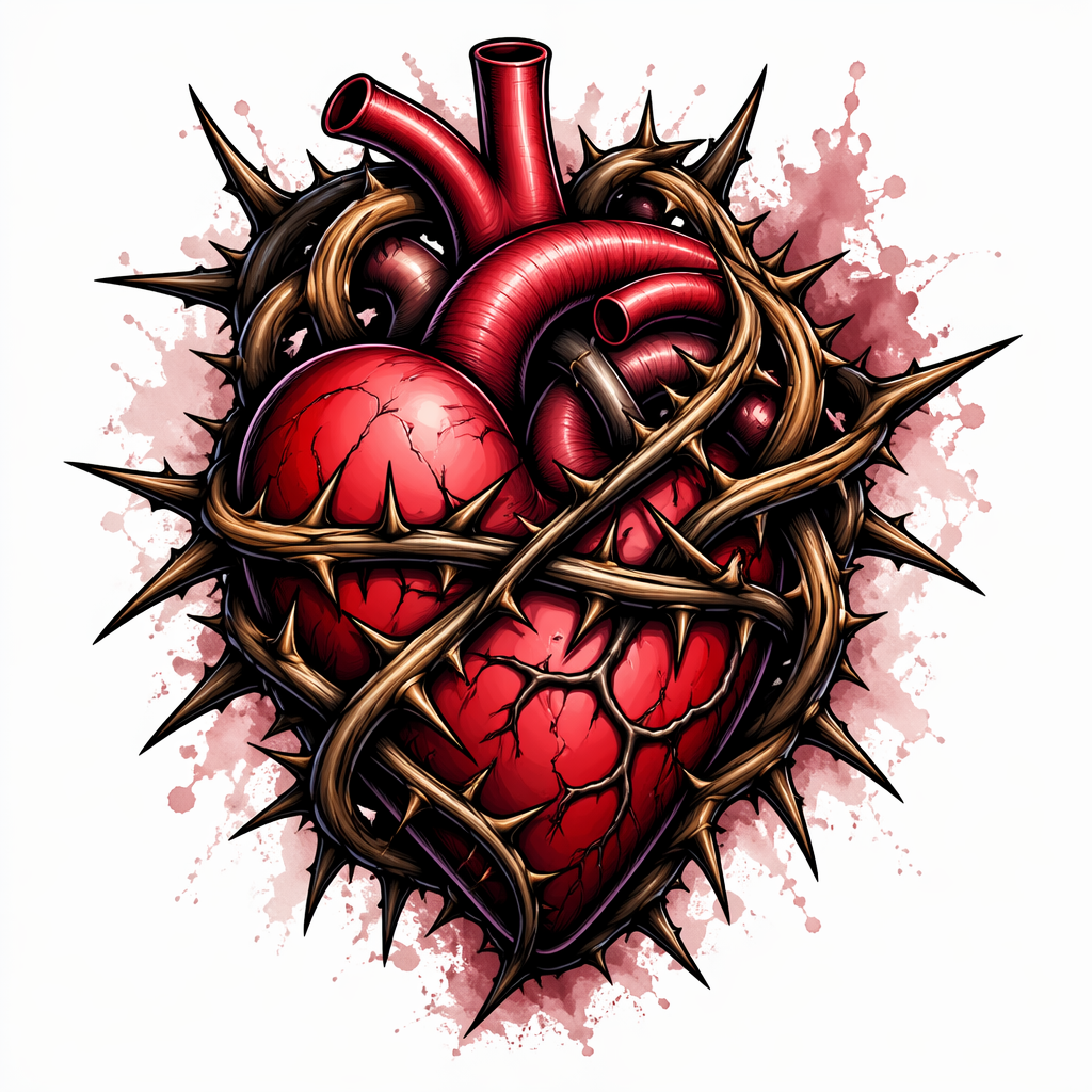Heart With Thorns - Neo Traditional tattoo design