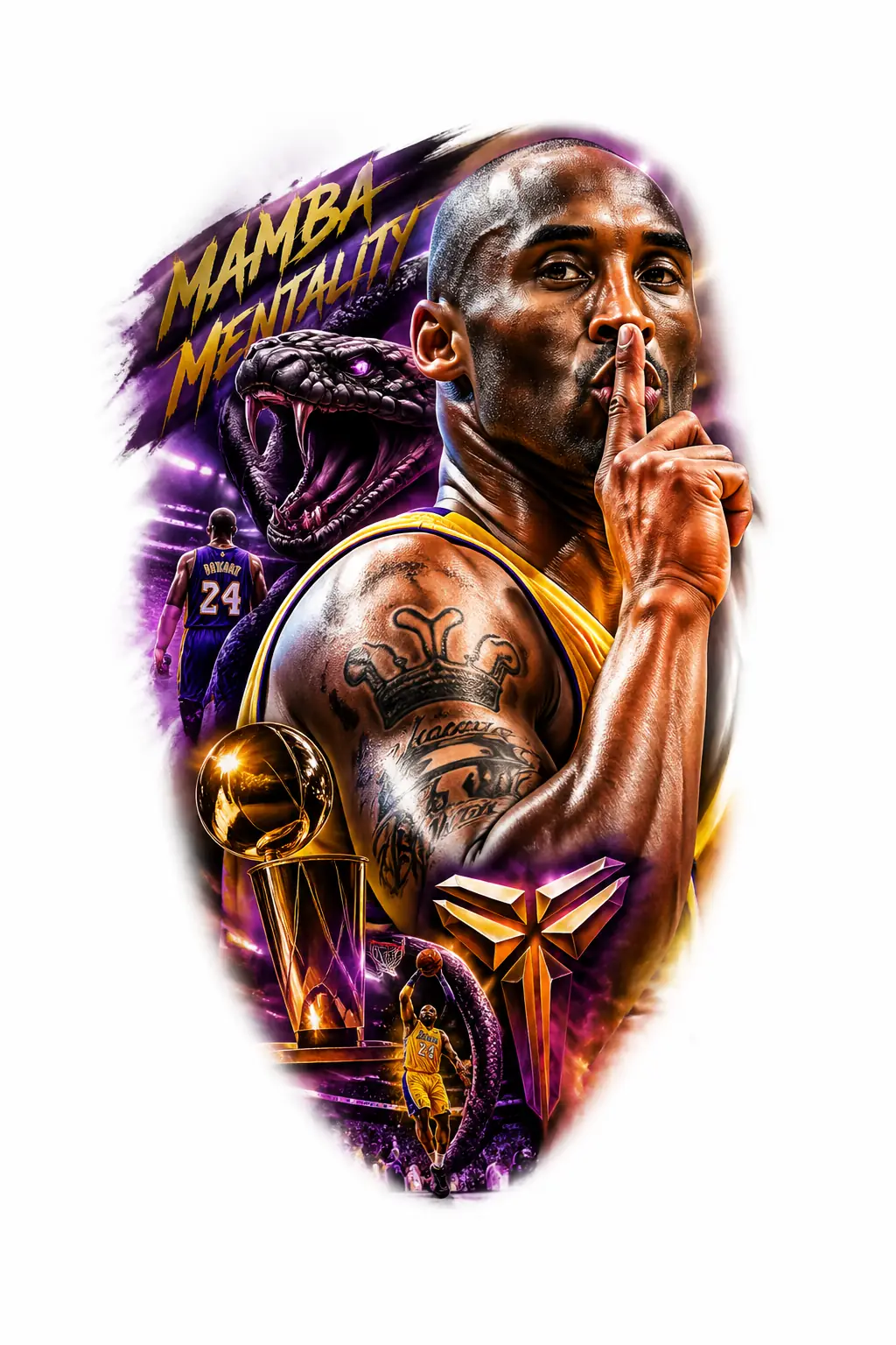 Kobe Shutup Pose - Realism Shoulder tattoo design