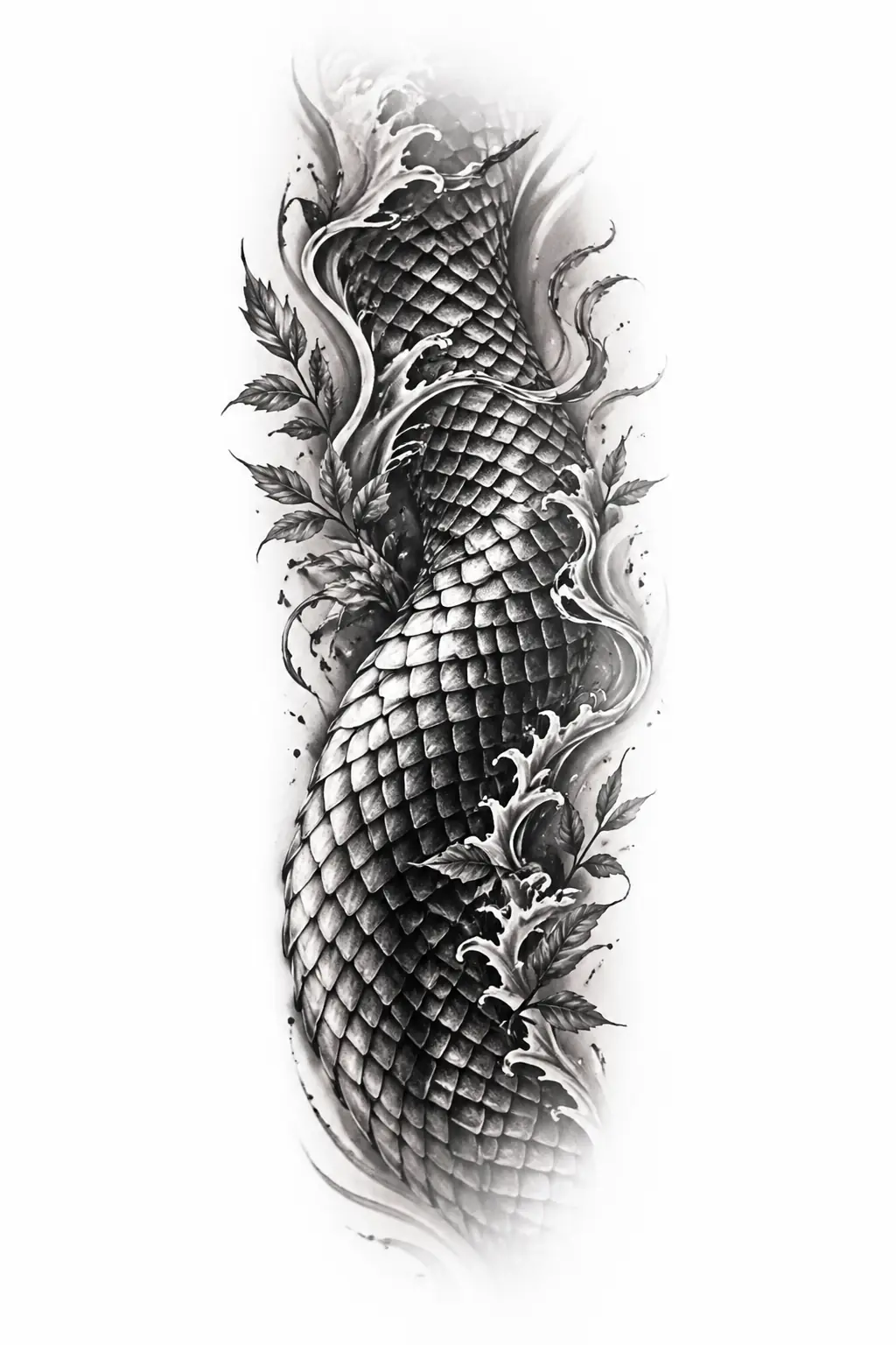 Snake Scales Detail - Black And Grey Forearm tattoo design