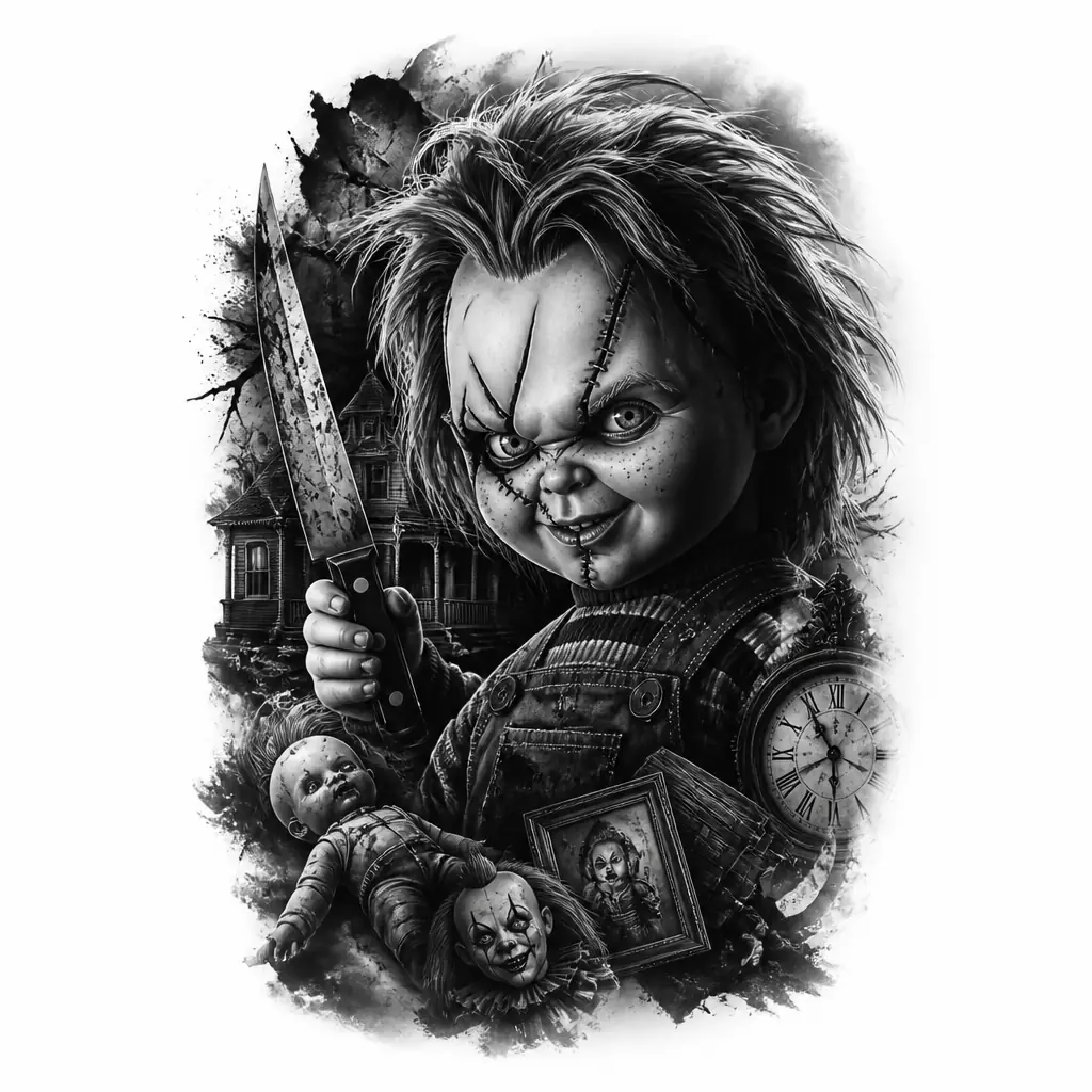 Chucky Doll - Realism tattoo design