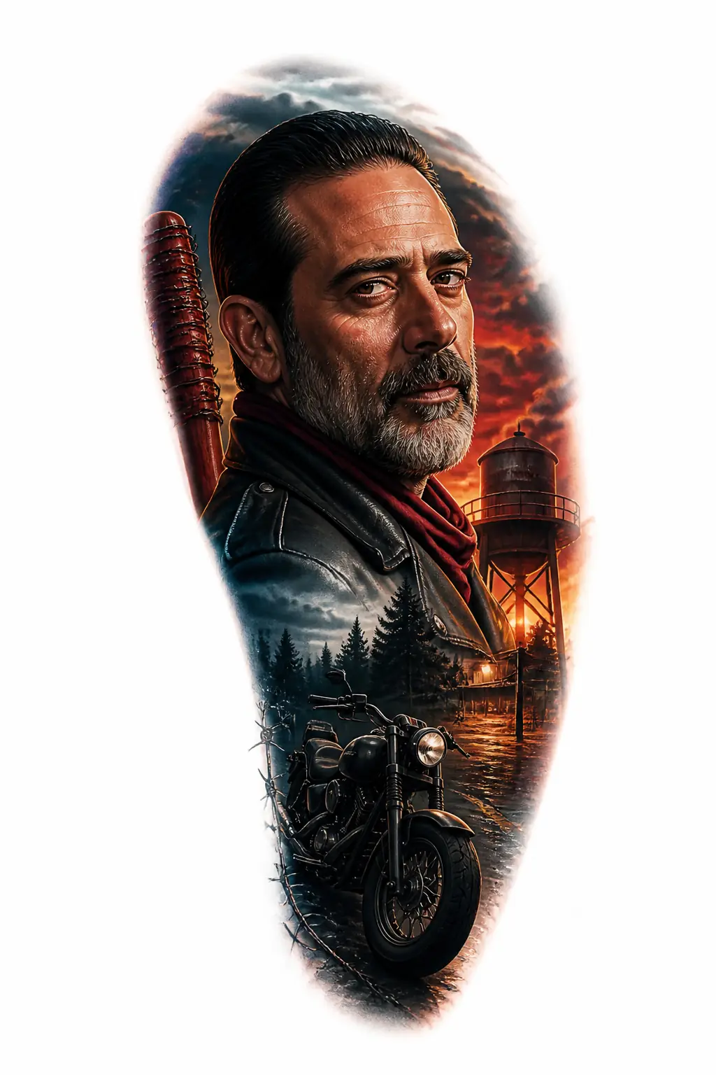 Jeffrey Dean Morgan - Realism Shoulder tattoo design