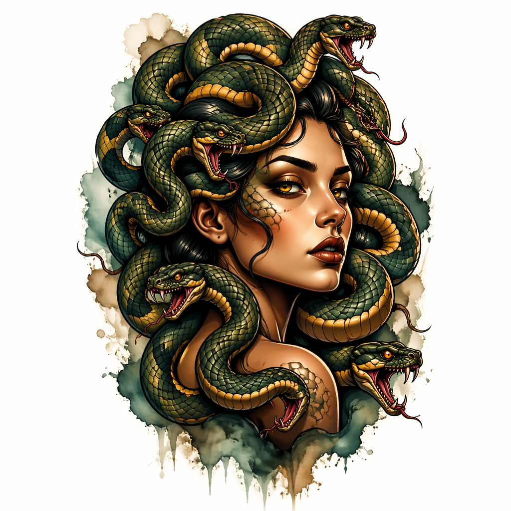 Medusa Portrait - Neo Traditional Forearm tattoo design