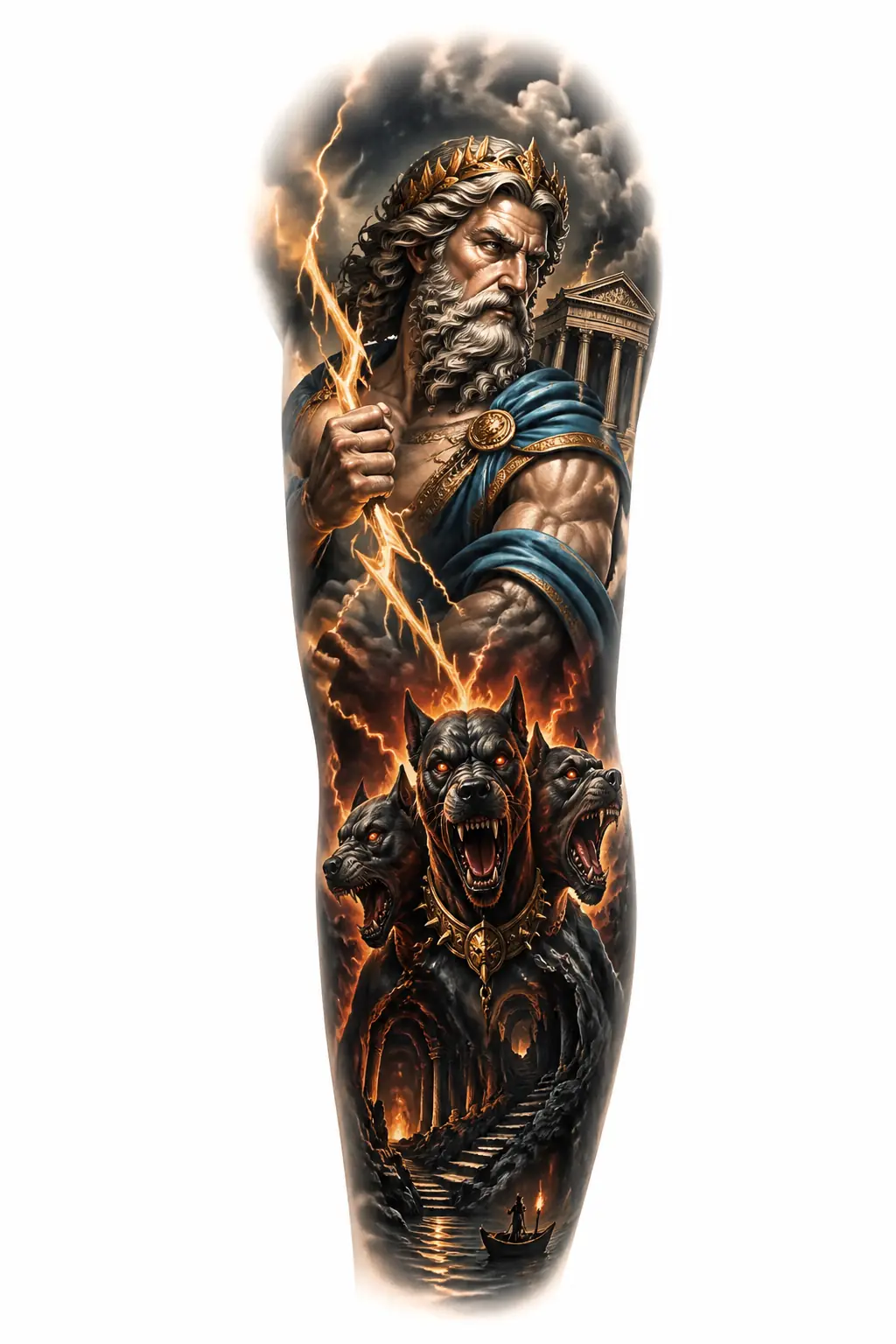Greek Mythology - Realism Full Sleeve tattoo design