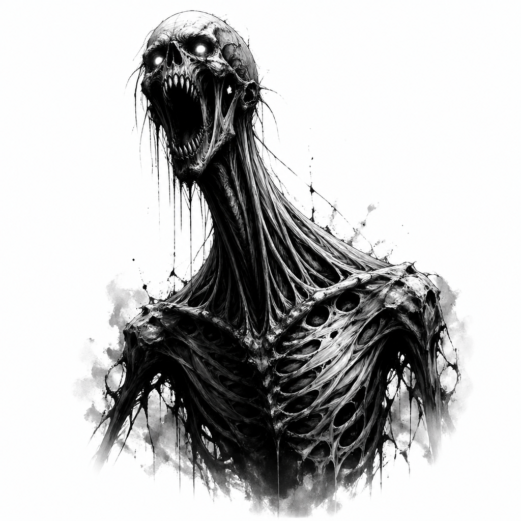 Long Neck Creature - Horror Forearm tattoo design idea for men