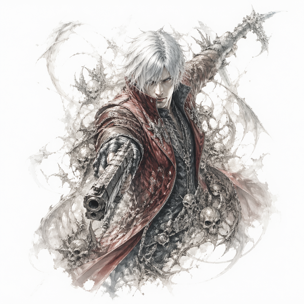 Devil May Cry Dante - Horror tattoo design