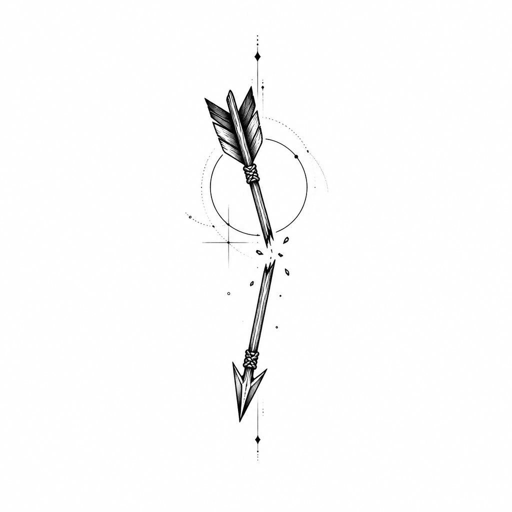 Broken Arrow Small Simple - Minimalist tattoo design