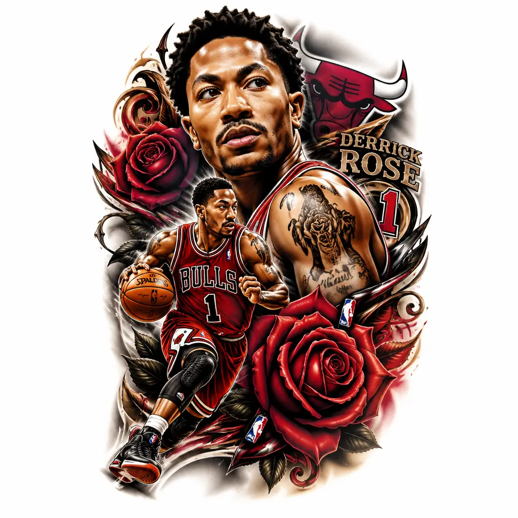 Derrick Rose - Realism tattoo design