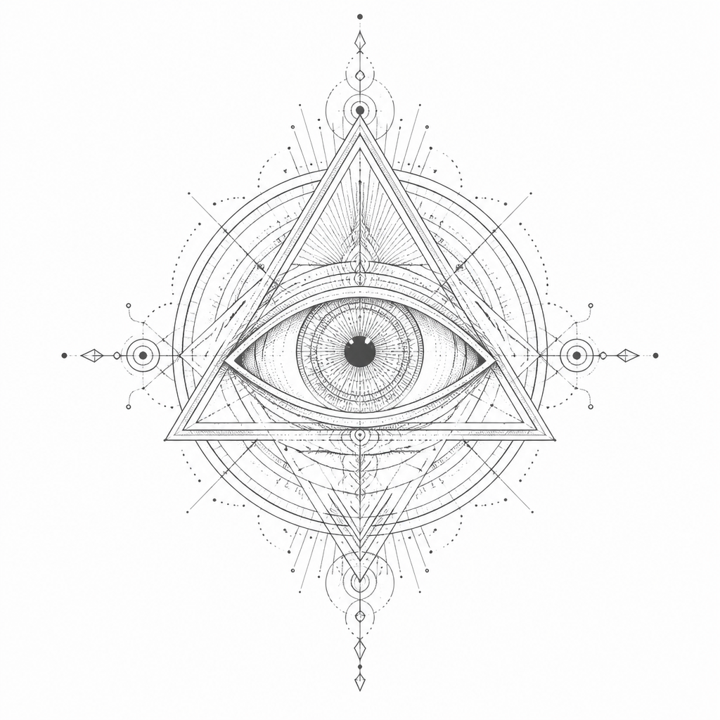 All Seeing Eye Geometry - Geometric Forearm tattoo design idea for men