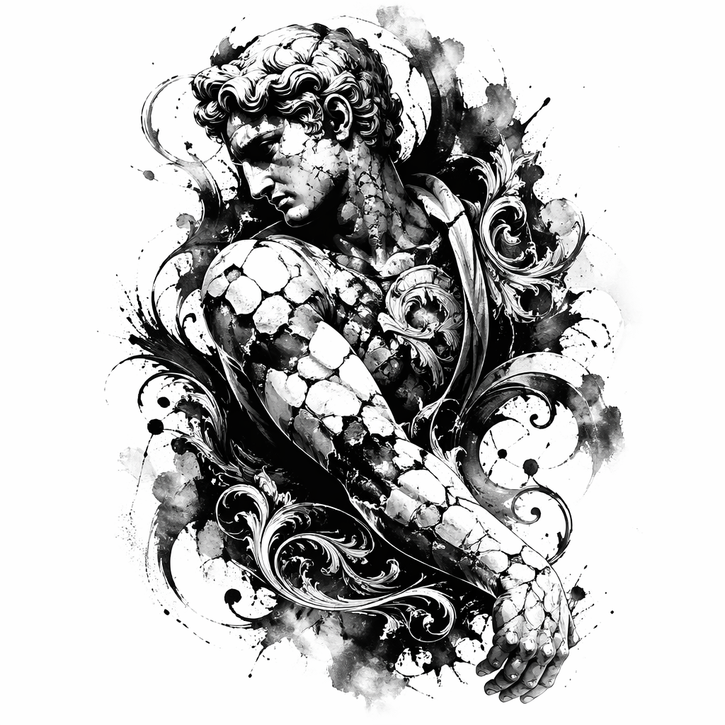 Broken Statue - Abstract Forearm tattoo design