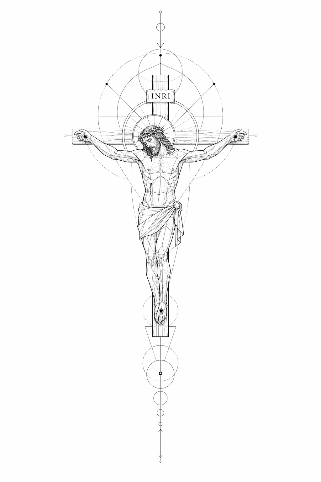 Jesus Crucifixion - Geometric Forearm tattoo design