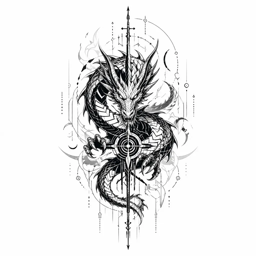 Dragon - Cyber Sigilism tattoo design