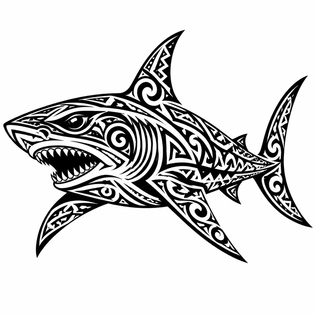 Shark - Tribal tattoo design