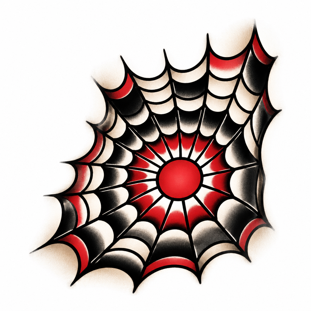 Spider Web Elbow - Traditional tattoo design
