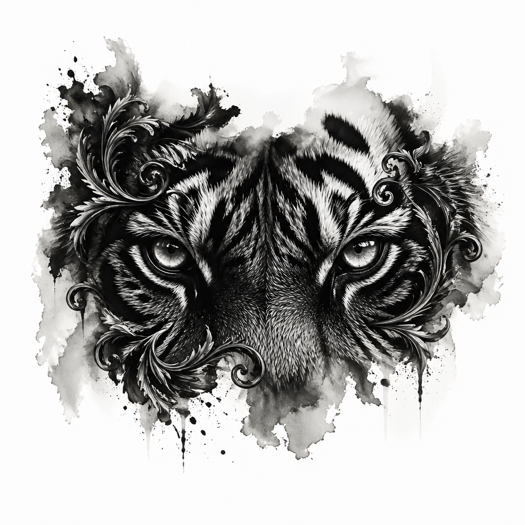 Tiger Eyes Close Up - Realism tattoo design