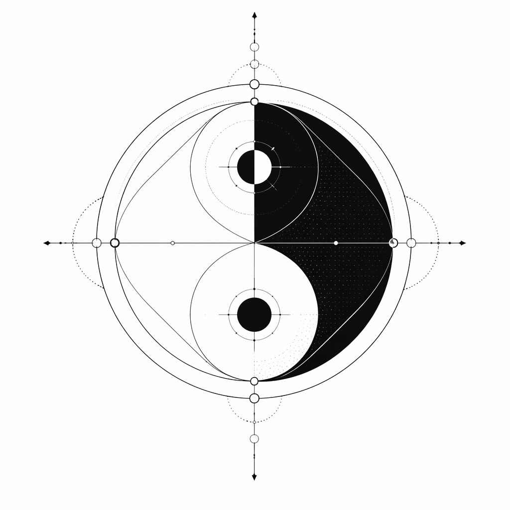 Yin Yang Modern Abstract - Geometric tattoo design