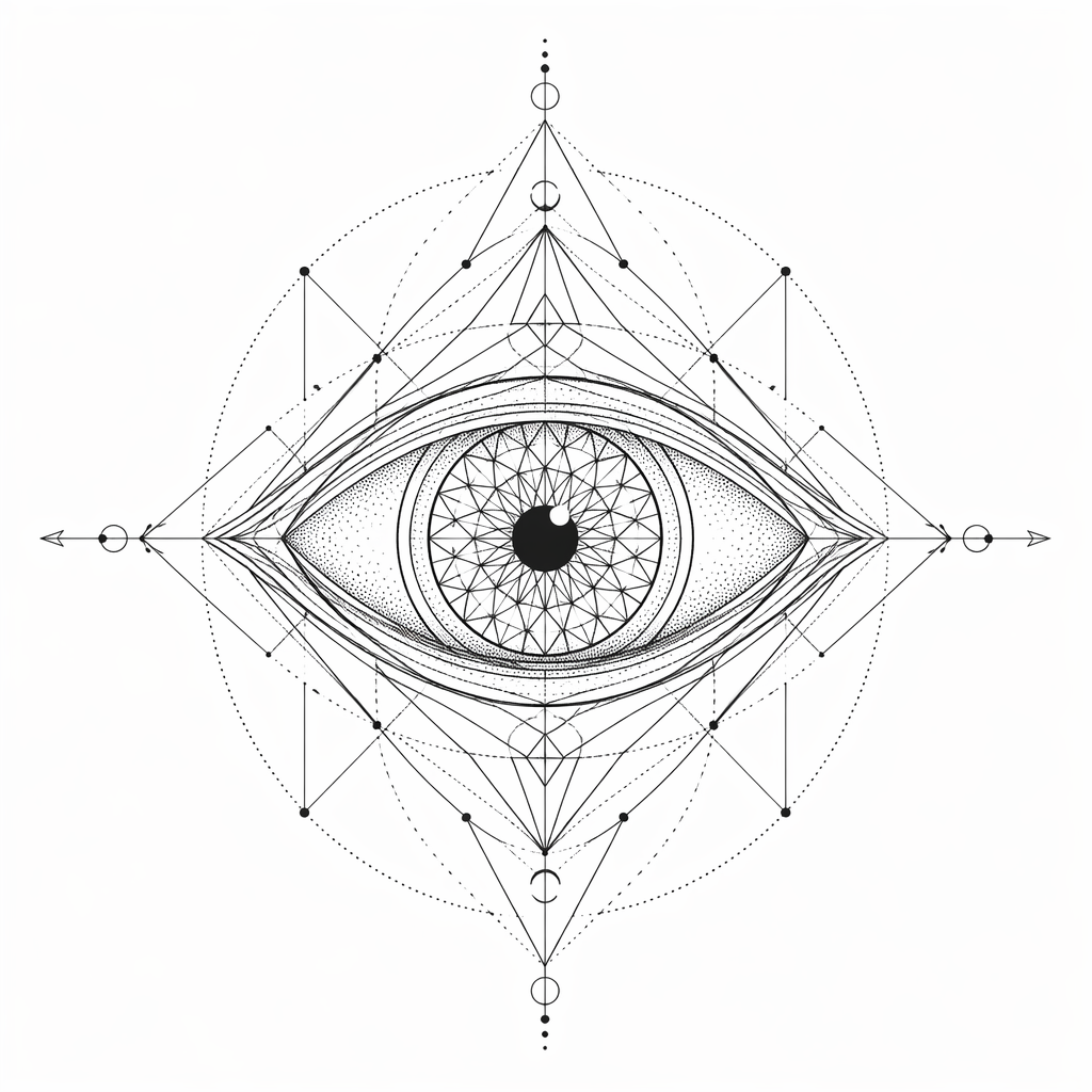 All Seeing Eye Geometric Design - Geometric tattoo design